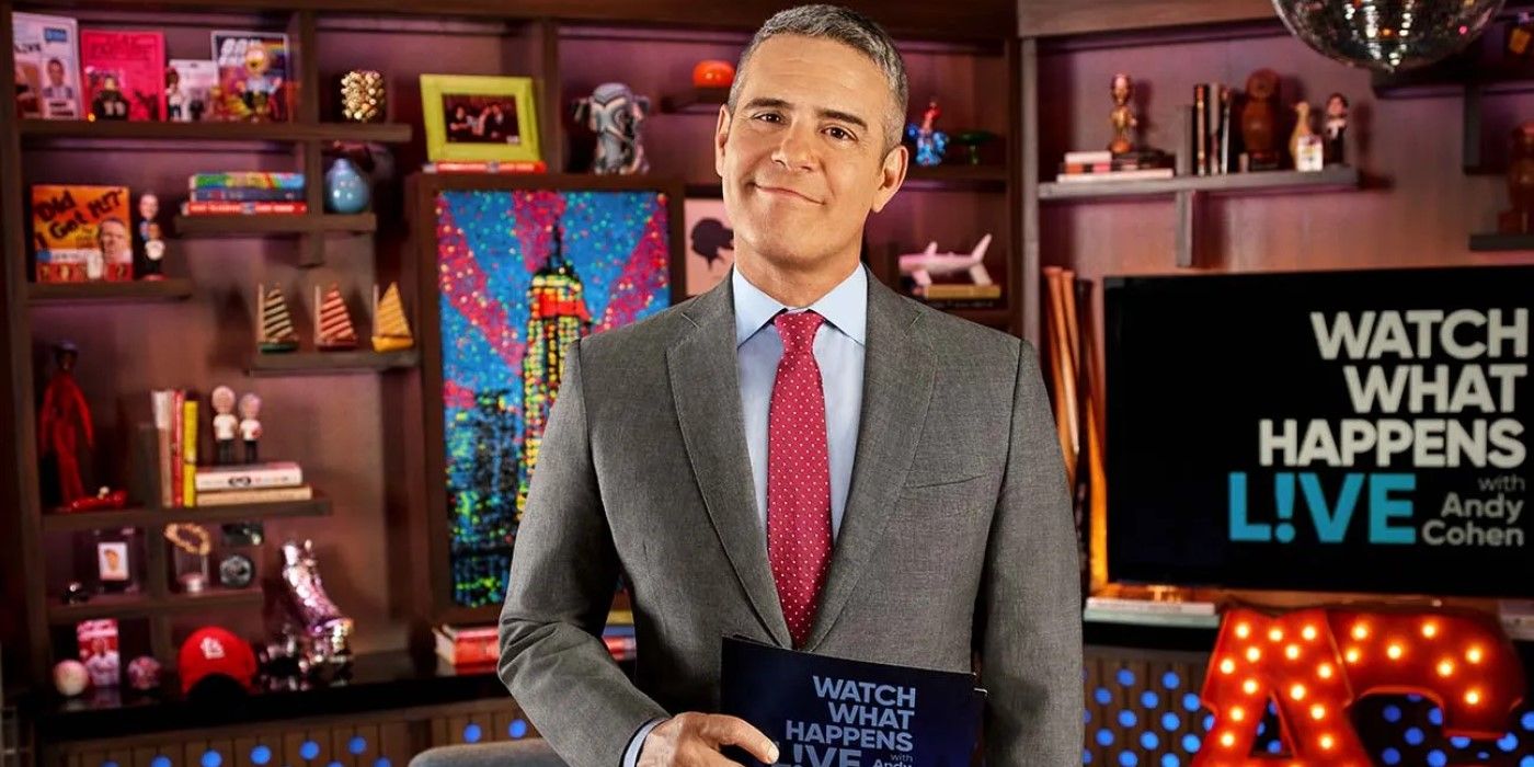 Andy Cohen smiles on 'Watch What Happens Live with Andy Cohen'