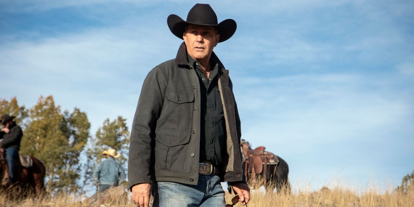 Kevin Costner as John Dutton standing in an open field in Yellowstone Season 2, Episode 4