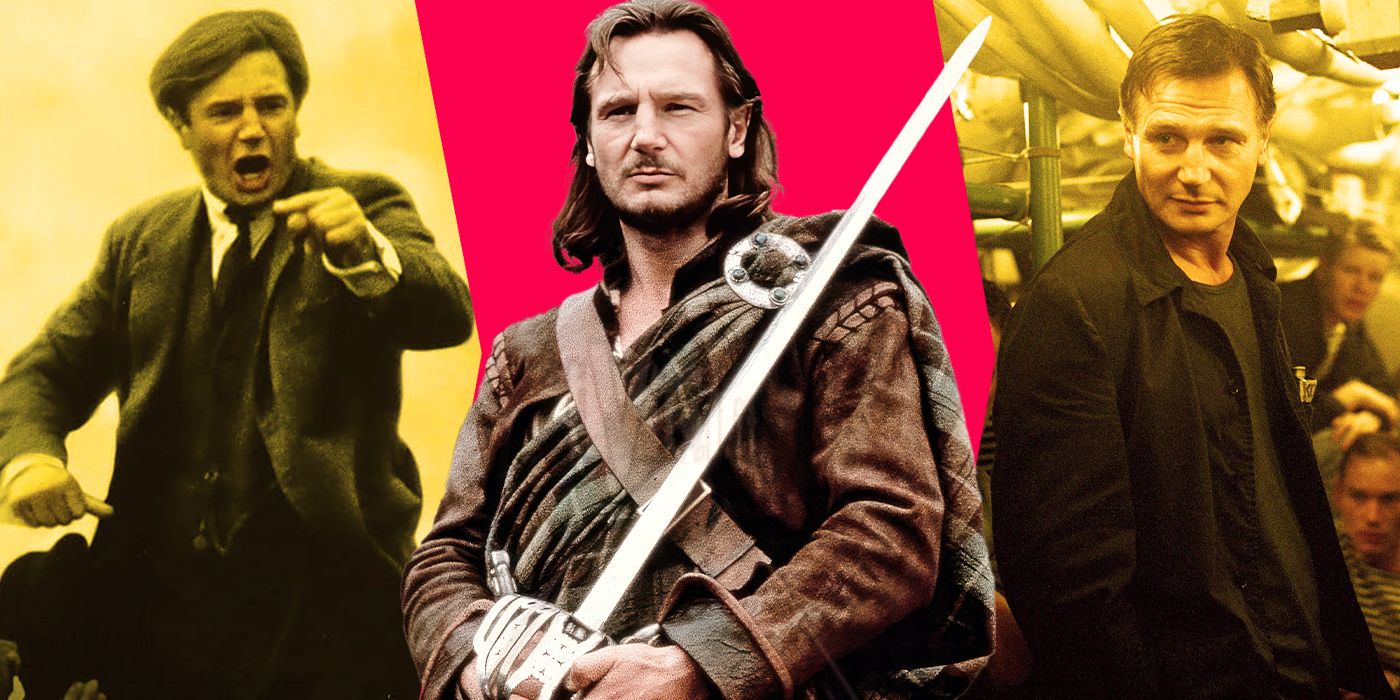 Liam Neeson in a triptych image of his most underrated roles.