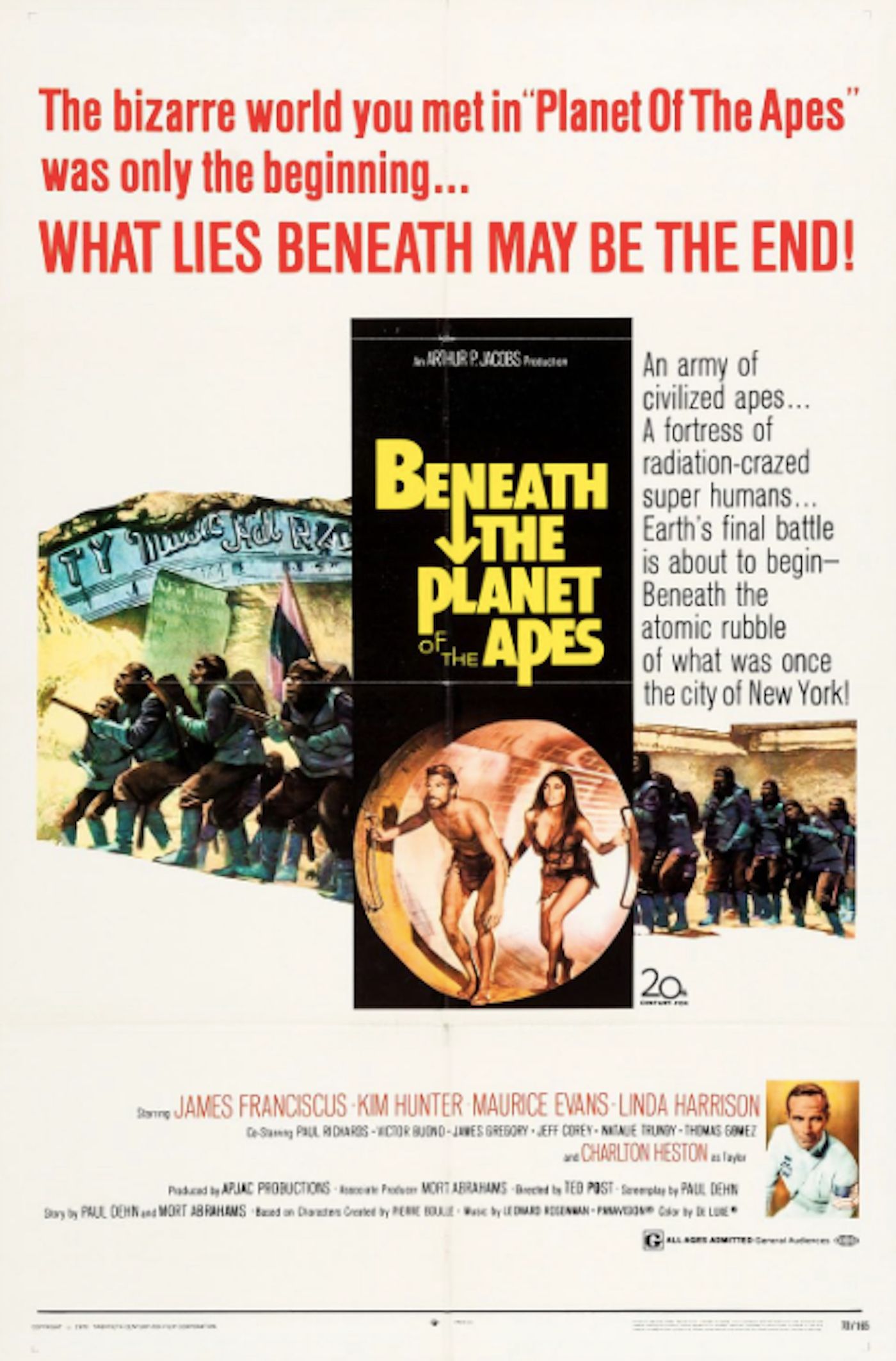 Beneath the Planet of the Apes movie poster (1970)