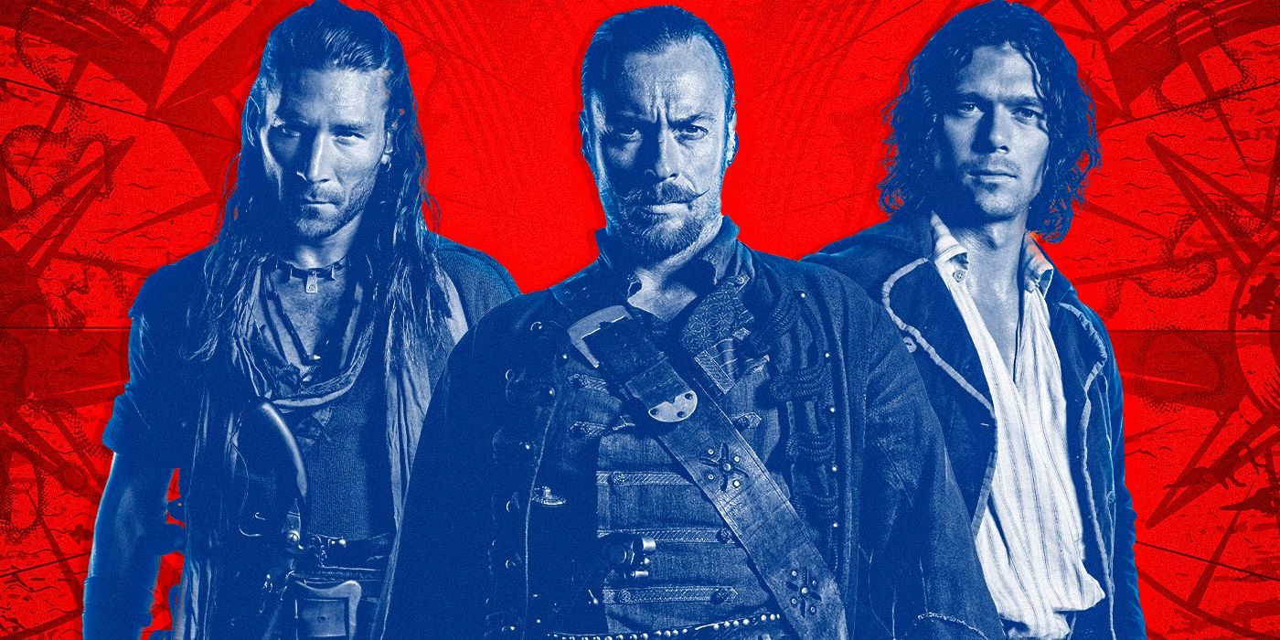 Zach McGowan, Toby Stephens, and Luke Arnold in Black Sails