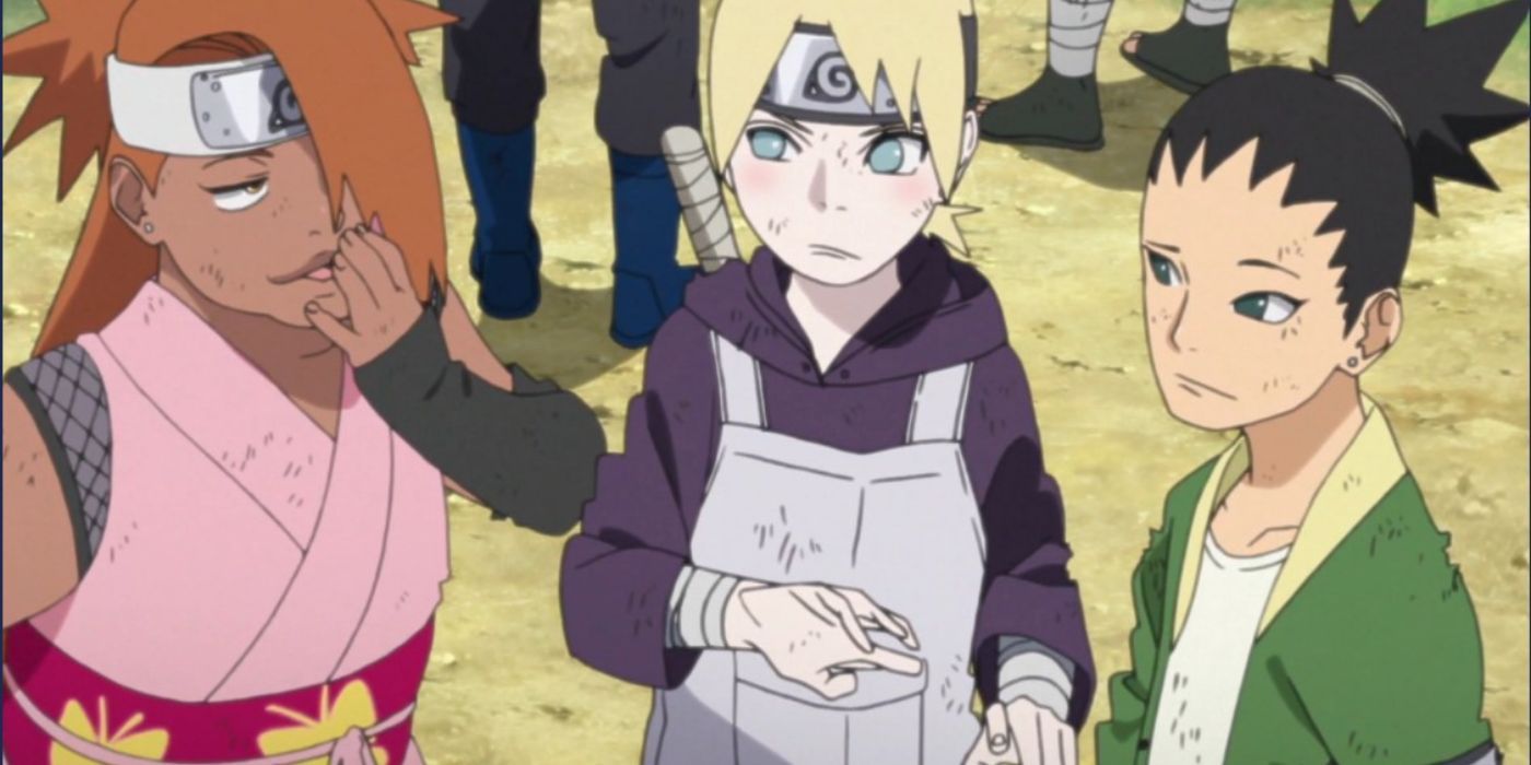 Ino-Shika-Cho talks to others in &lsquo;Boruto: Naruto Next Generations&rsquo;.