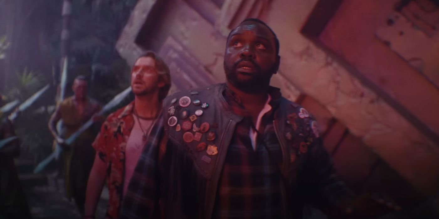Bernie Hayes (Brian Tyree Henry) looking up in Godzilla X Kong: The New Empire