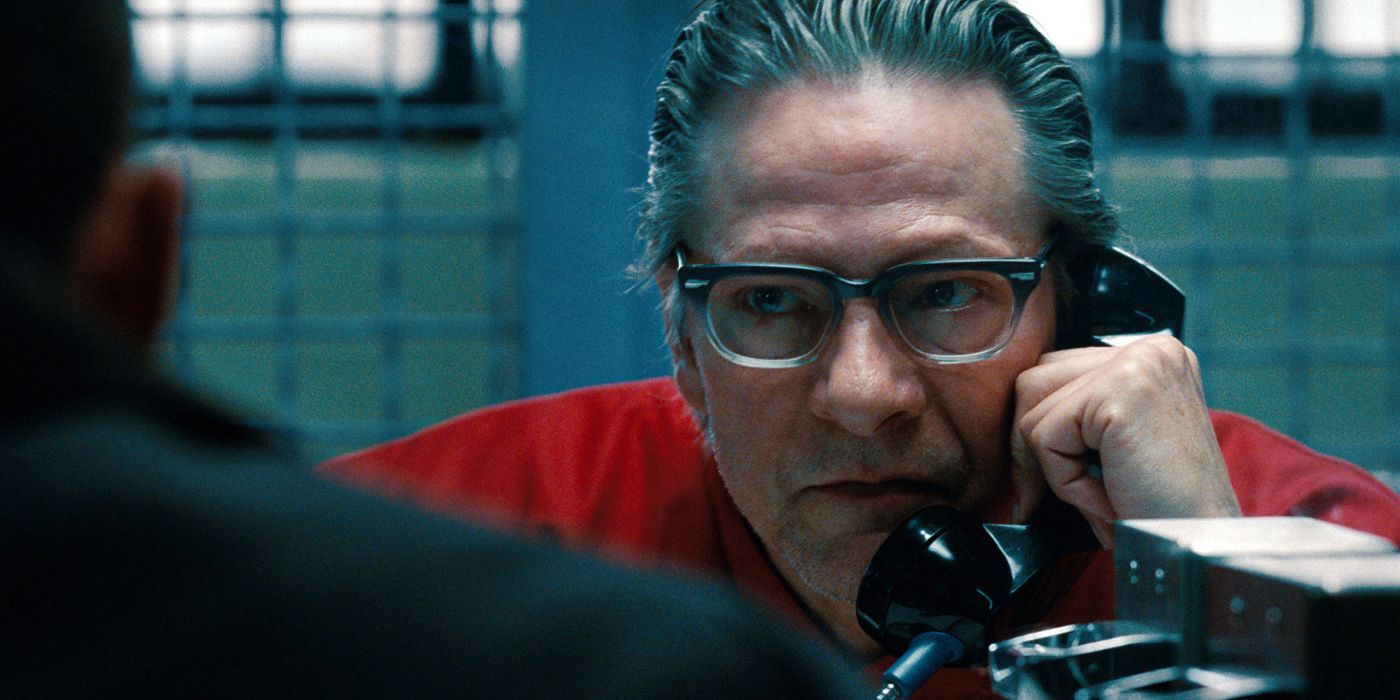 Chris Cooper as Big Mac Macray talking through a prison phone in The Town