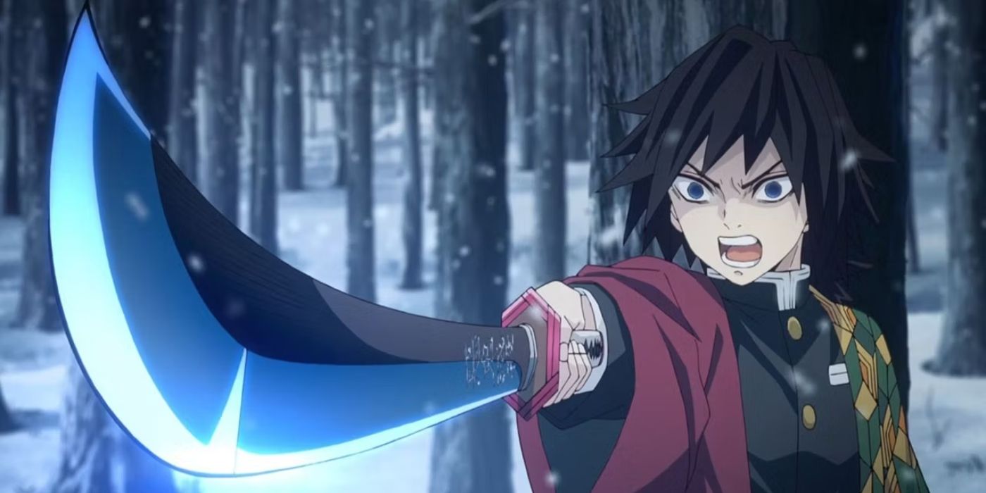 Demon Slayer's Giyu Tomioka and the blue nichirin sword