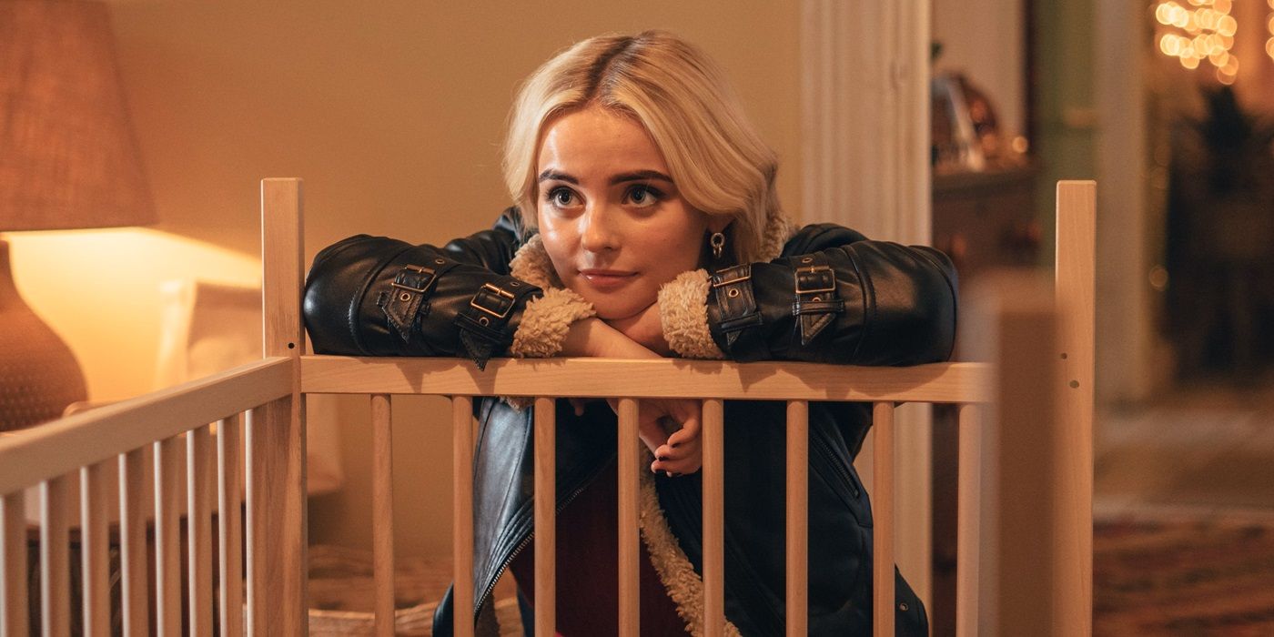 Millie Gibson as Ruby Sunday leaning against a banister in the Doctor Who Christmas Special