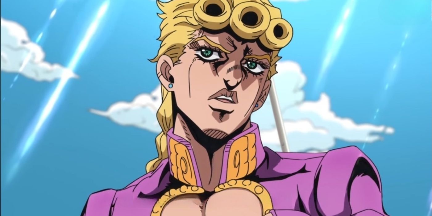 Giorno Giovanna with a cloudy sky in the background in Jojo's Bizarre Adventure: Vento Aureo