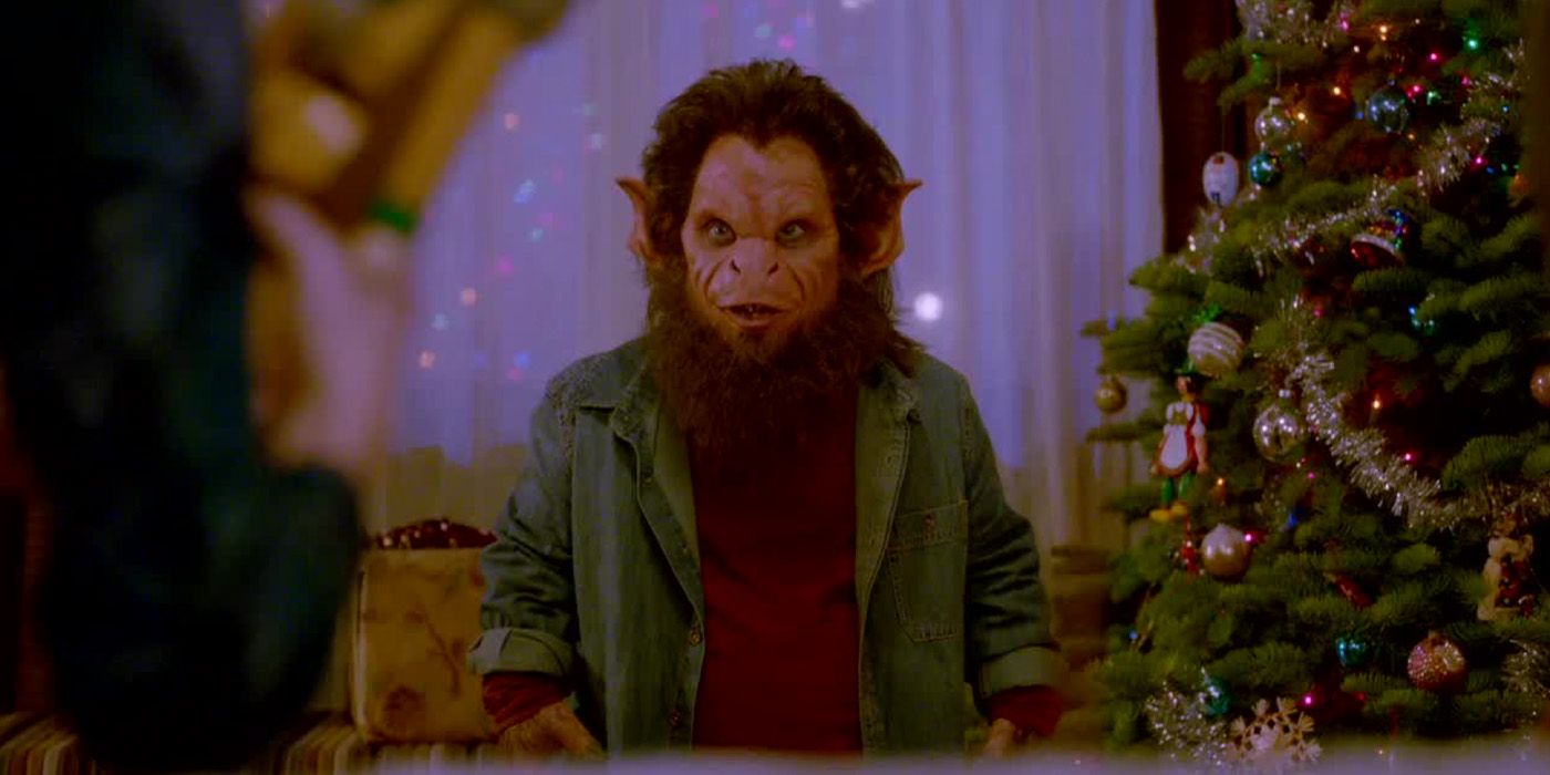 A Grimm runs around the house on Christmas in the 'Grimm' episode "The Grimm Who Stole Christmas"