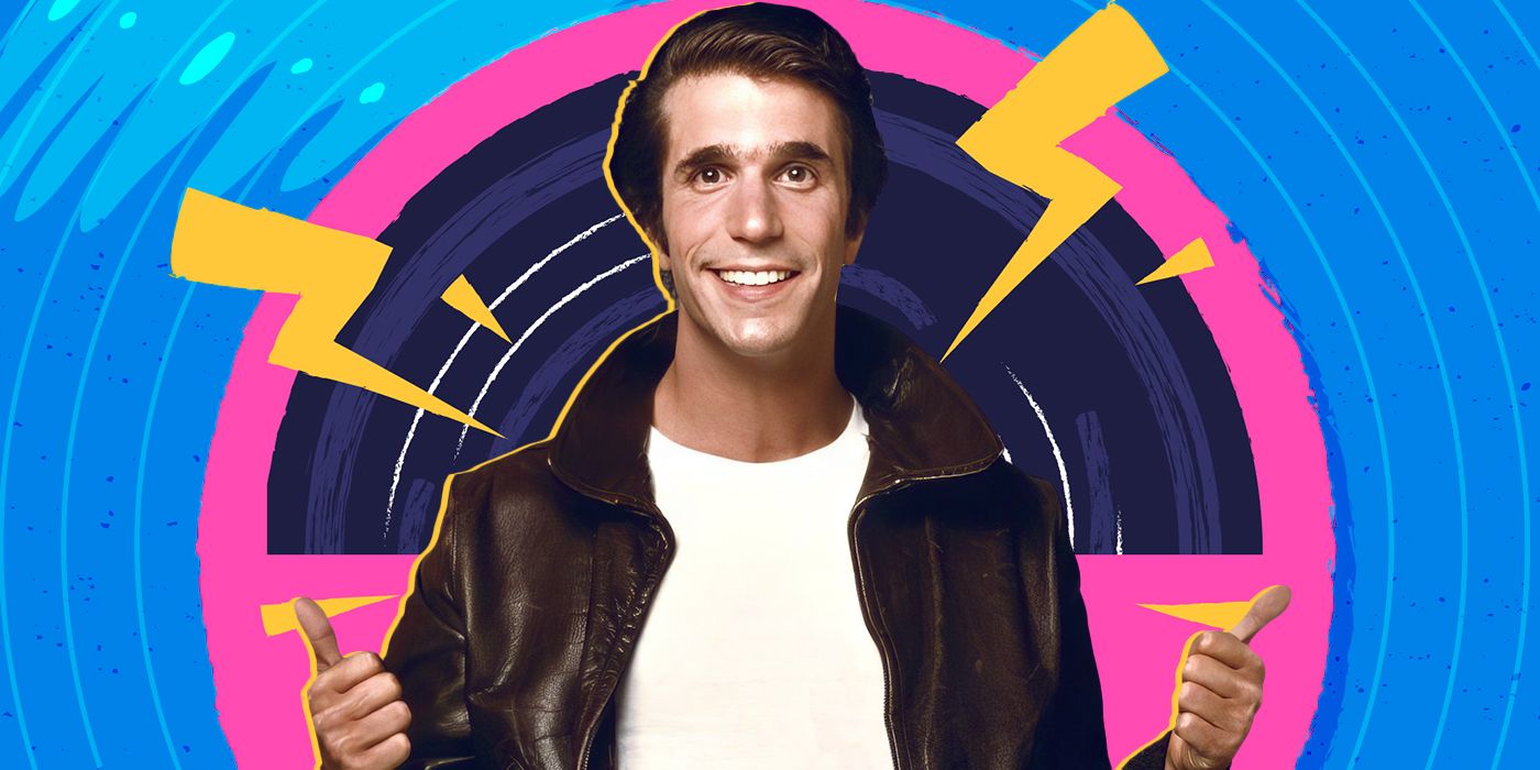 Henry Winkler as the Fonz in Happy Days giving a double thumbs-up