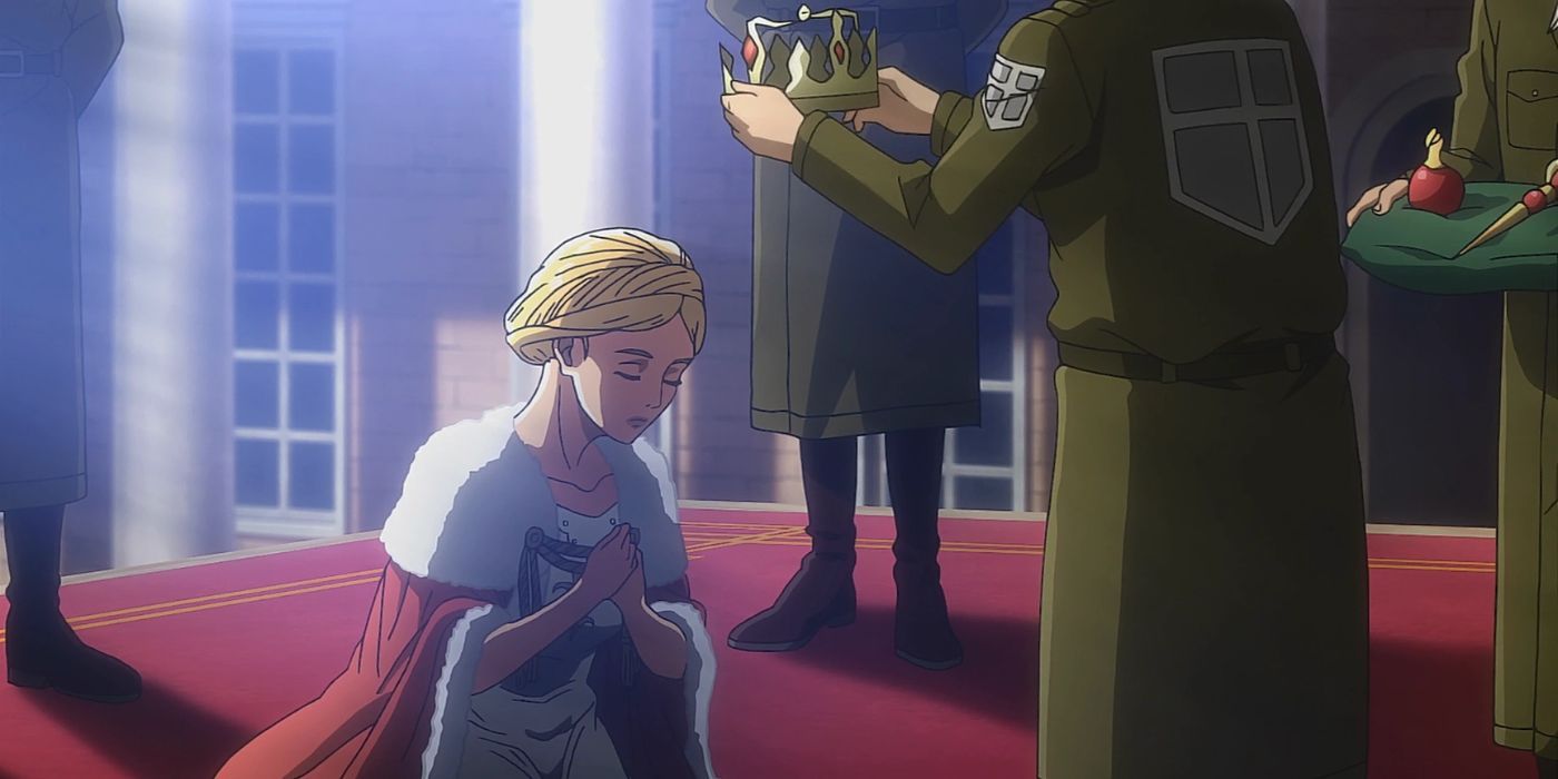 Historia is crowned Queen of the world within the walls in Attack on Titan