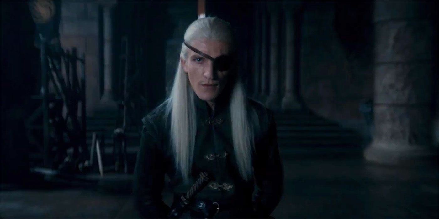 Ewan Mitchell as Aemond Targaryen in House of the Dragon Season 2