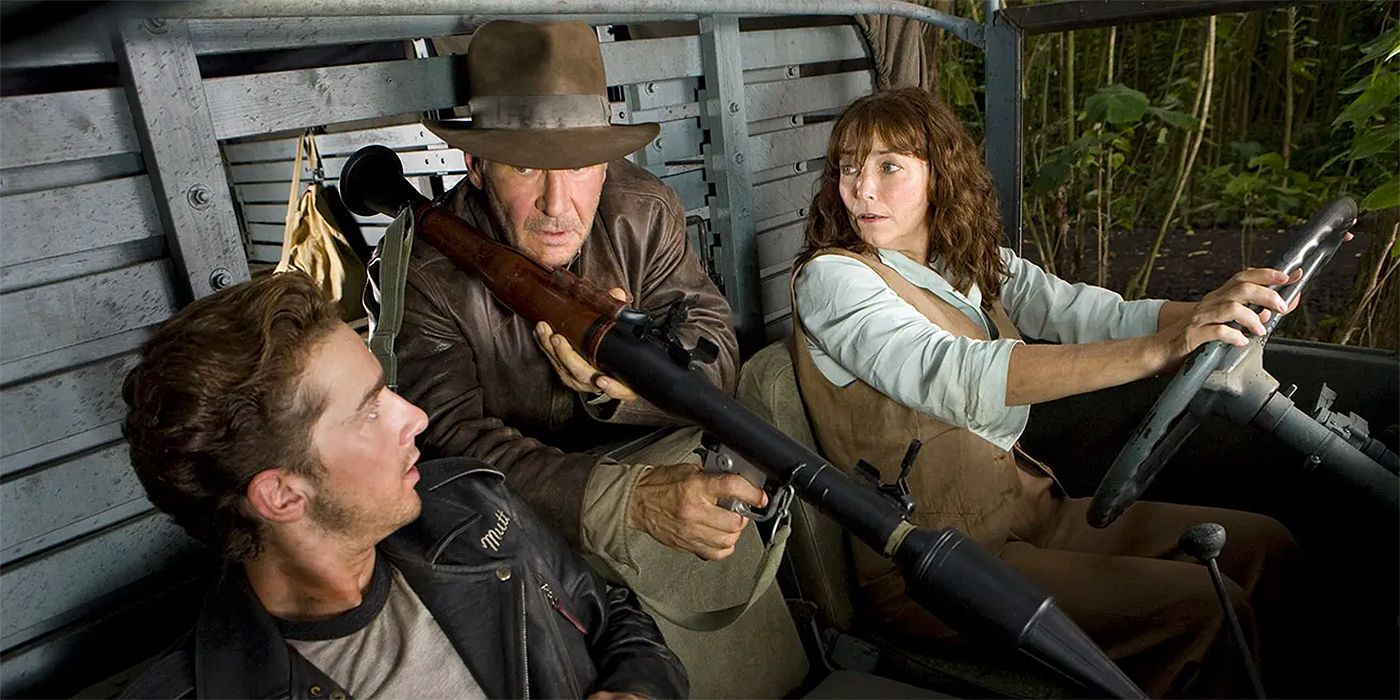 Shia LaBeouf, Harrison Ford, and Karen Allen in Indiana Jones and the Crystal Skull