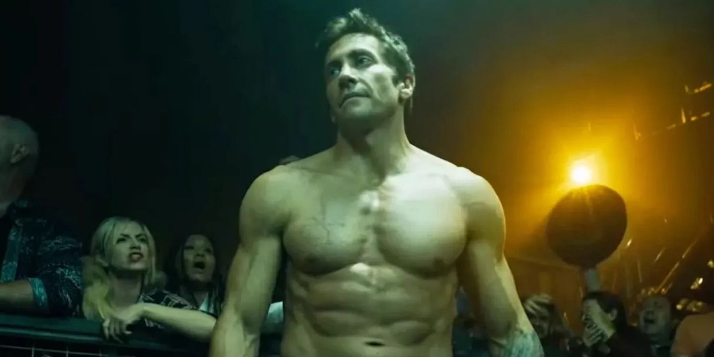 Jake Gyllenhaal shirtless in a fighting ring in the first 'Road House' look