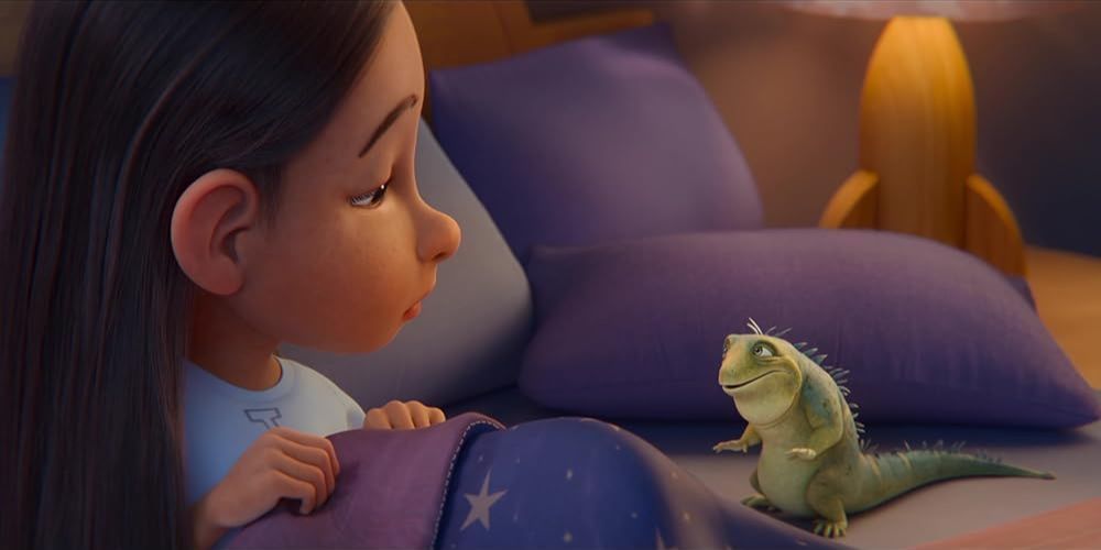 Léo parle à Mia dans son lit dans le film Léo.