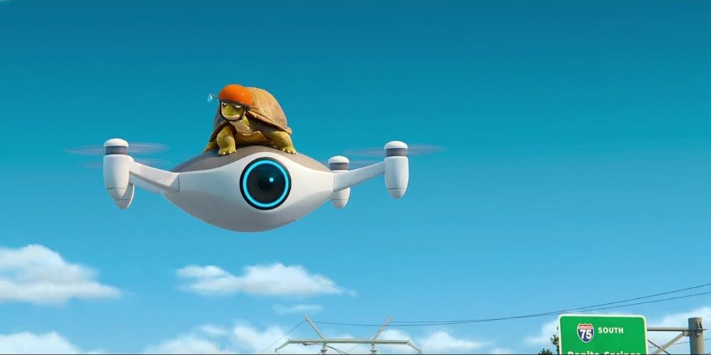 Squirtle monte au sommet d'un drone dans le film Leo.