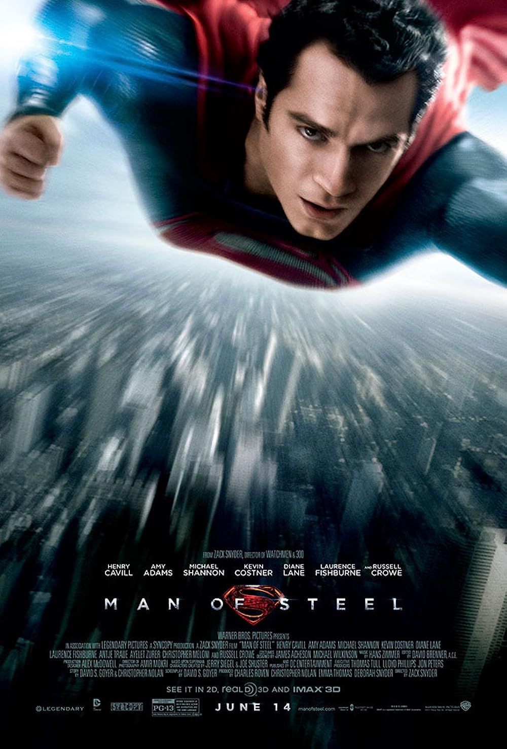 Henry Cavill as Superman on the Man of Steel poster