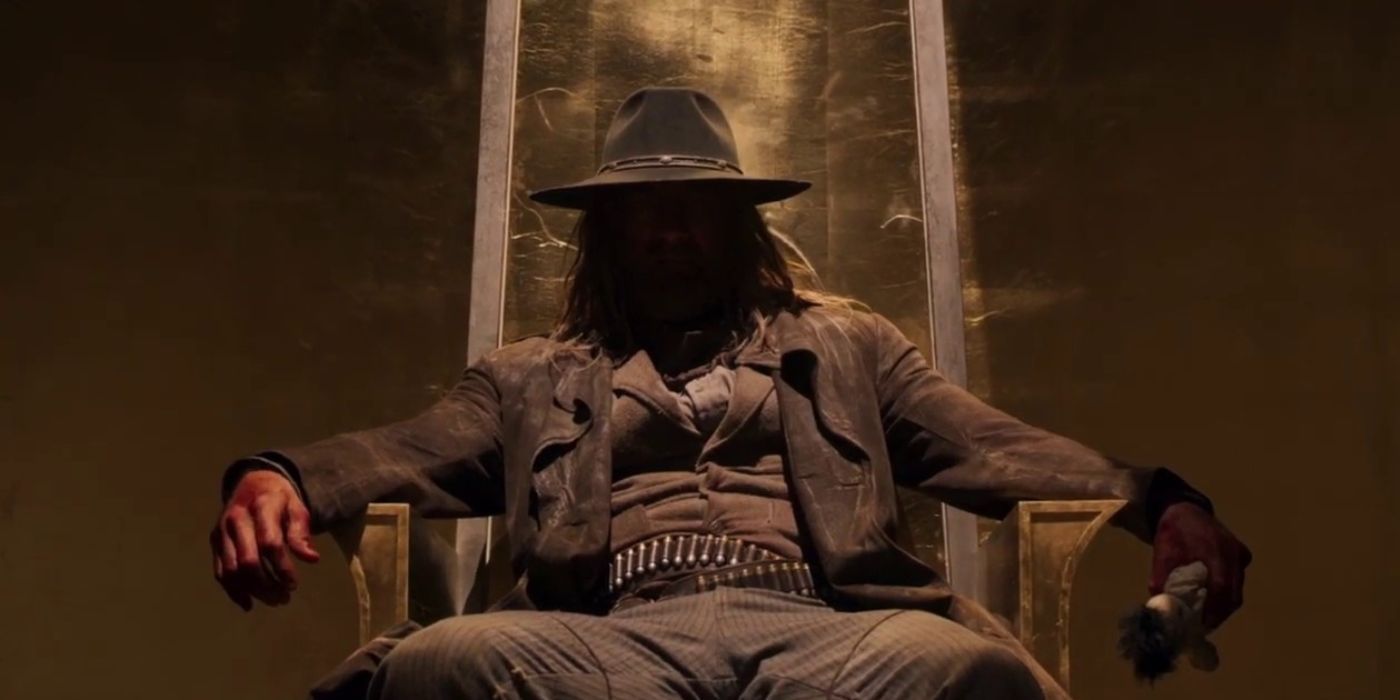 The Saint of Killers (Graham McTavish) sitting on a throne in Preacher