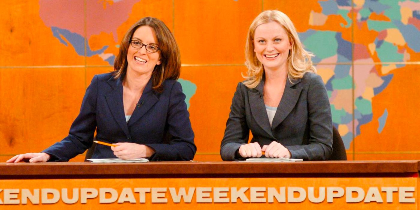 Amy Poehler and Tina Fey on 'Saturday Night Live' segment "Weekend Update"