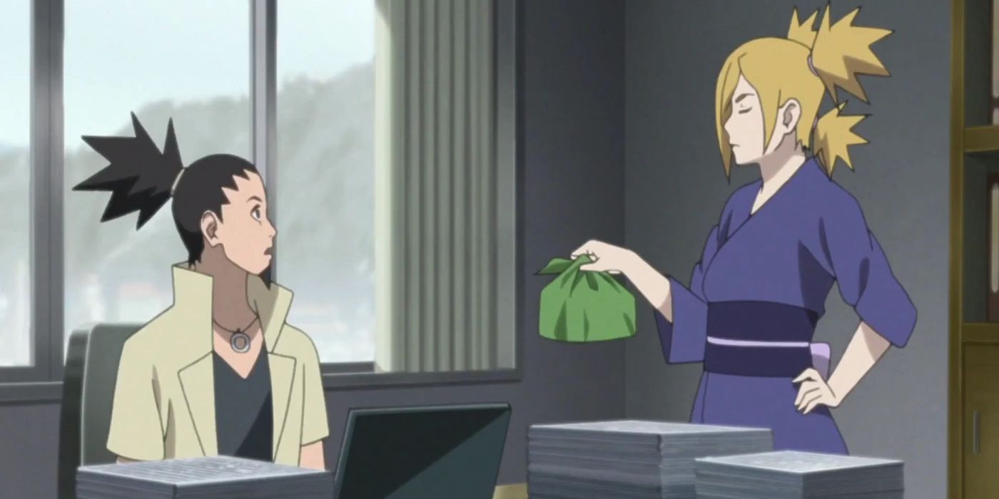 Temari delivering food to Shikamaru in &lsquo;Boruto: Naruto Next Generations&rsquo;.