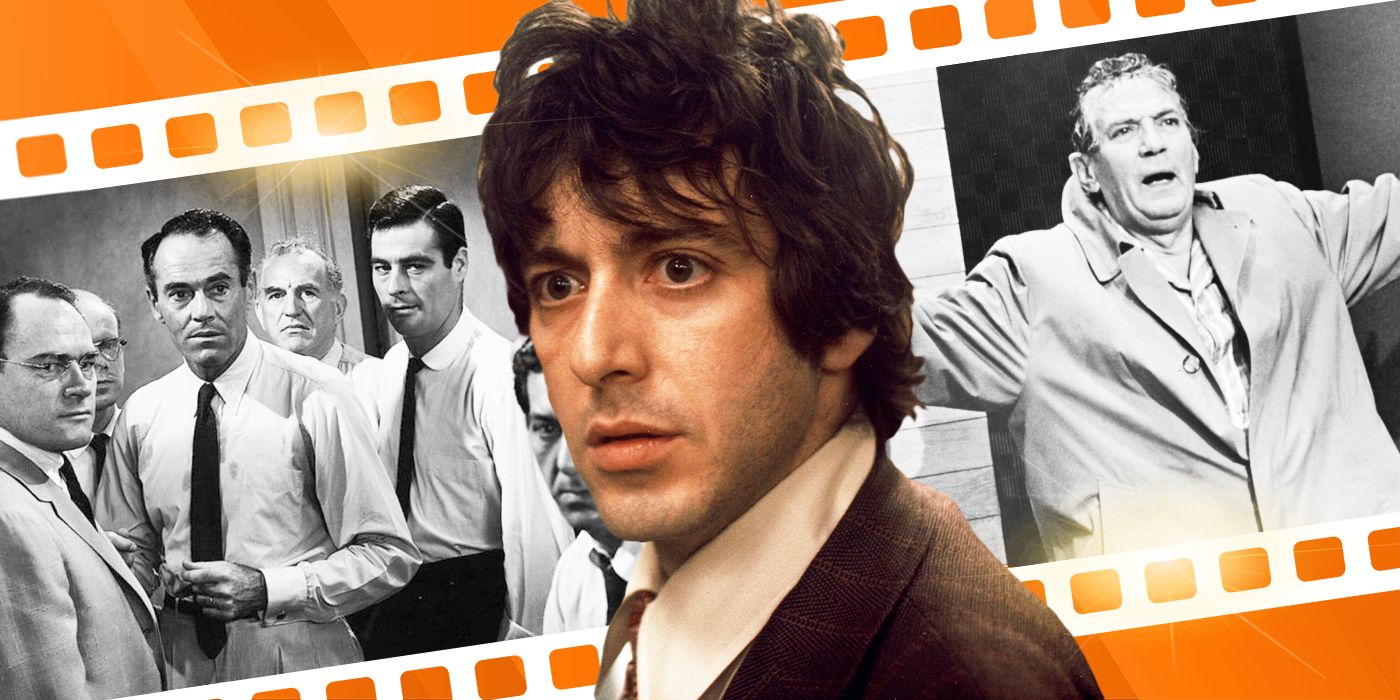 Blended image showing characters from 12 Angry Men, Dog Day Afternoon, and Network.