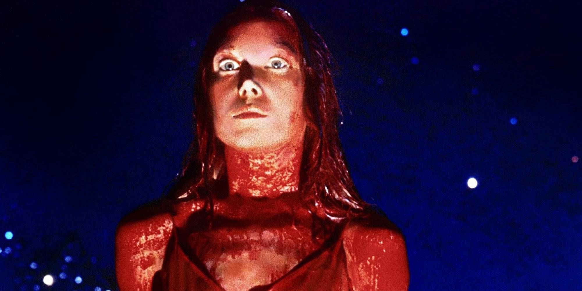 A shot of Sissy Spacek covered in blood in Carrie.