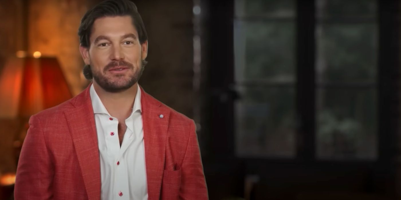 Craig Conover talks to someone just beside the camera in an aside interview on Season 9 of Southern Charm.