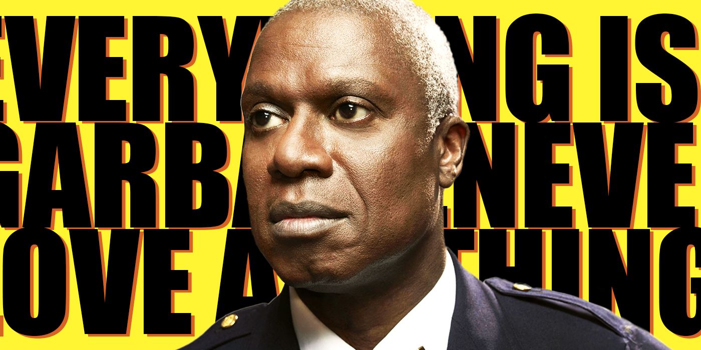 custom image of Andre Braugher as Captain Holt with a quote behind him.