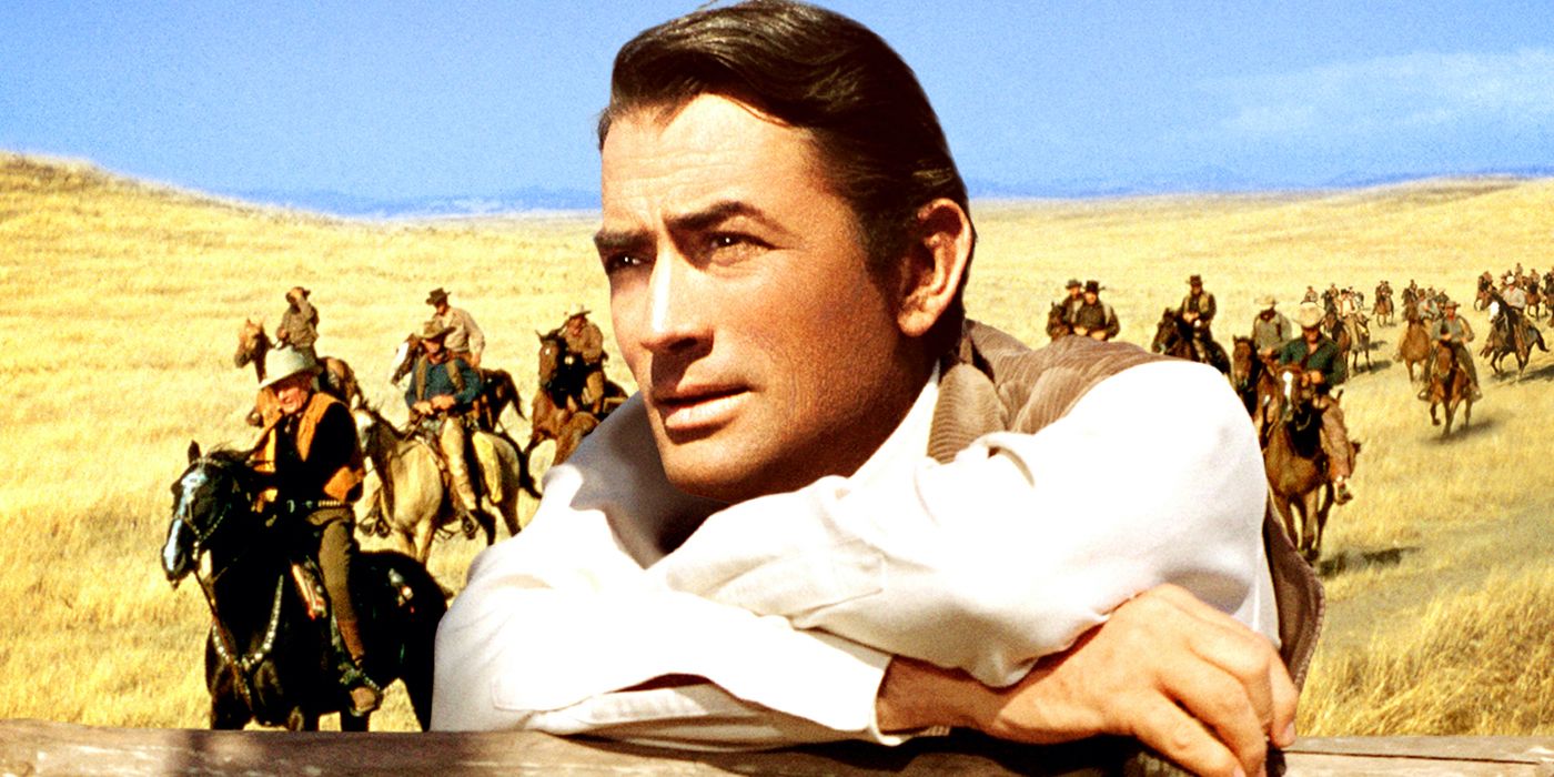 Gregory Peck as McKay in The Big Country on a cropped poster
