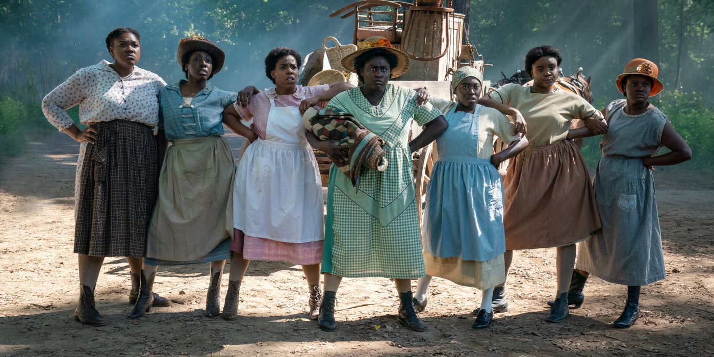Danielle Brooks performing a musical number in The Color Purple