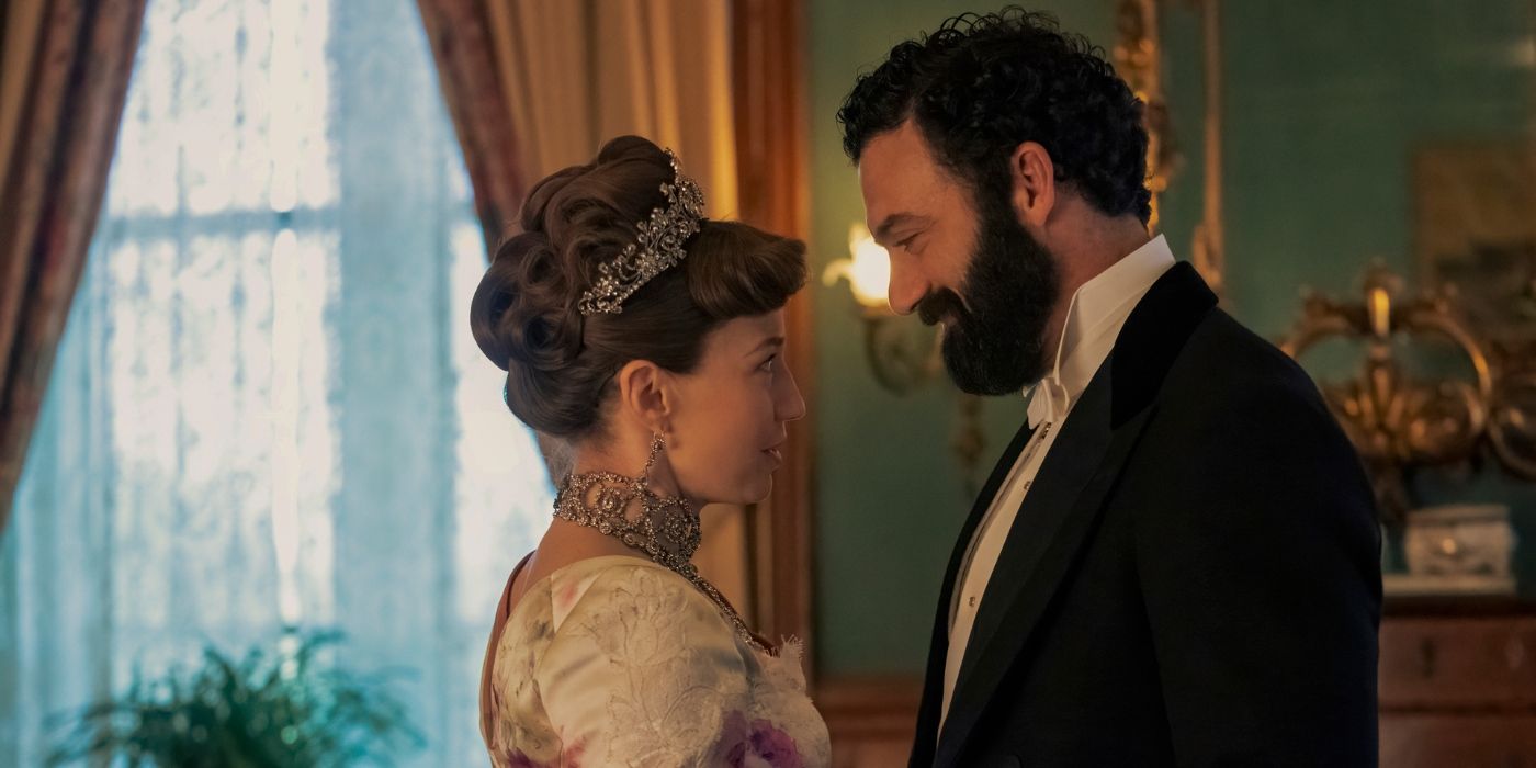 Carrie Coon and Morgan Spector in The Gilded Age Season 2, Episode 5