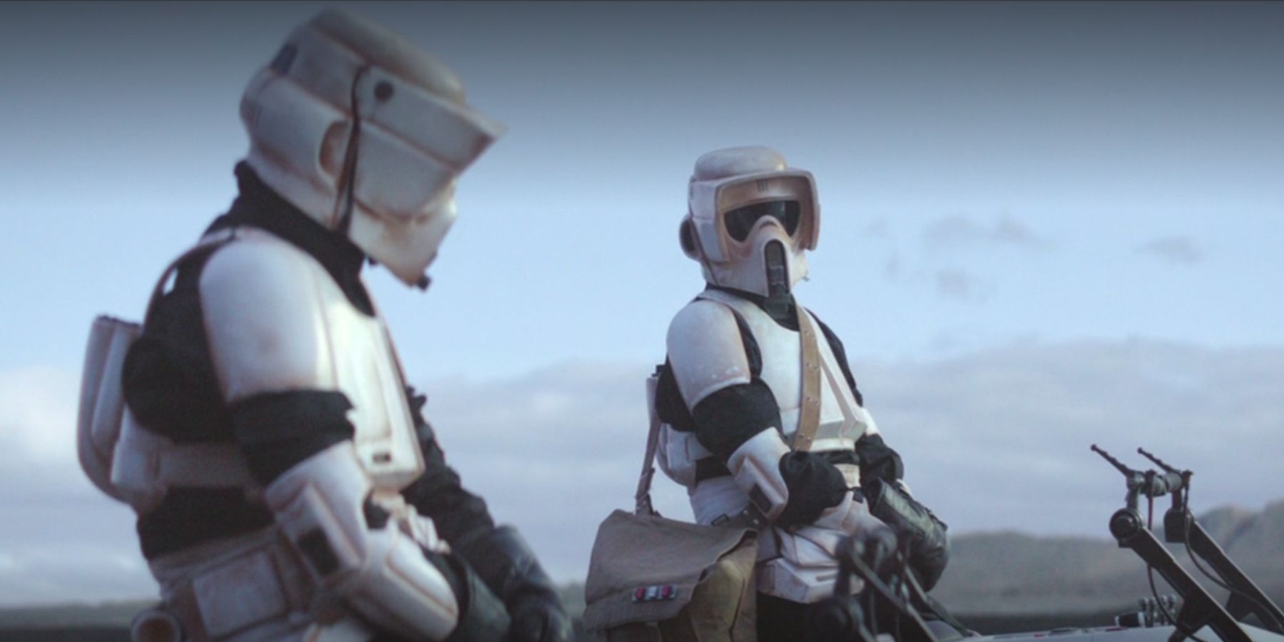 Jason Sudeikis and Adam Pally as stormtroopers in The Mandalorian