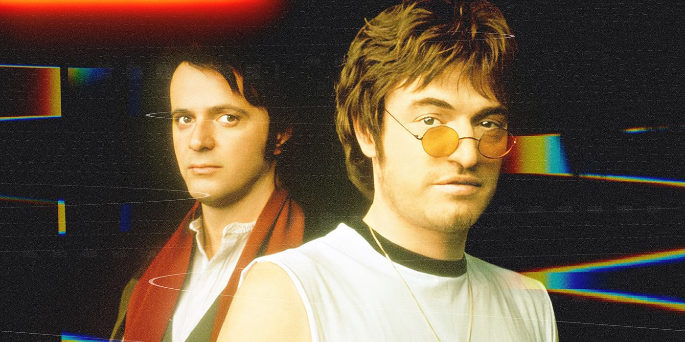 Aidan Quinn as Paul McCartney and Jared Harris as John Lennon in Two of Us