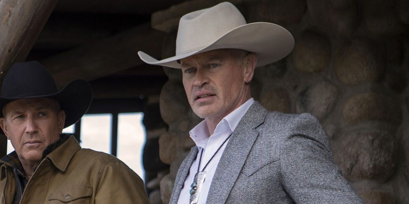 Malcolm Beck (Neal McDonough) meets with John Dutton (Kevin Costner) on 'Yellowstone'