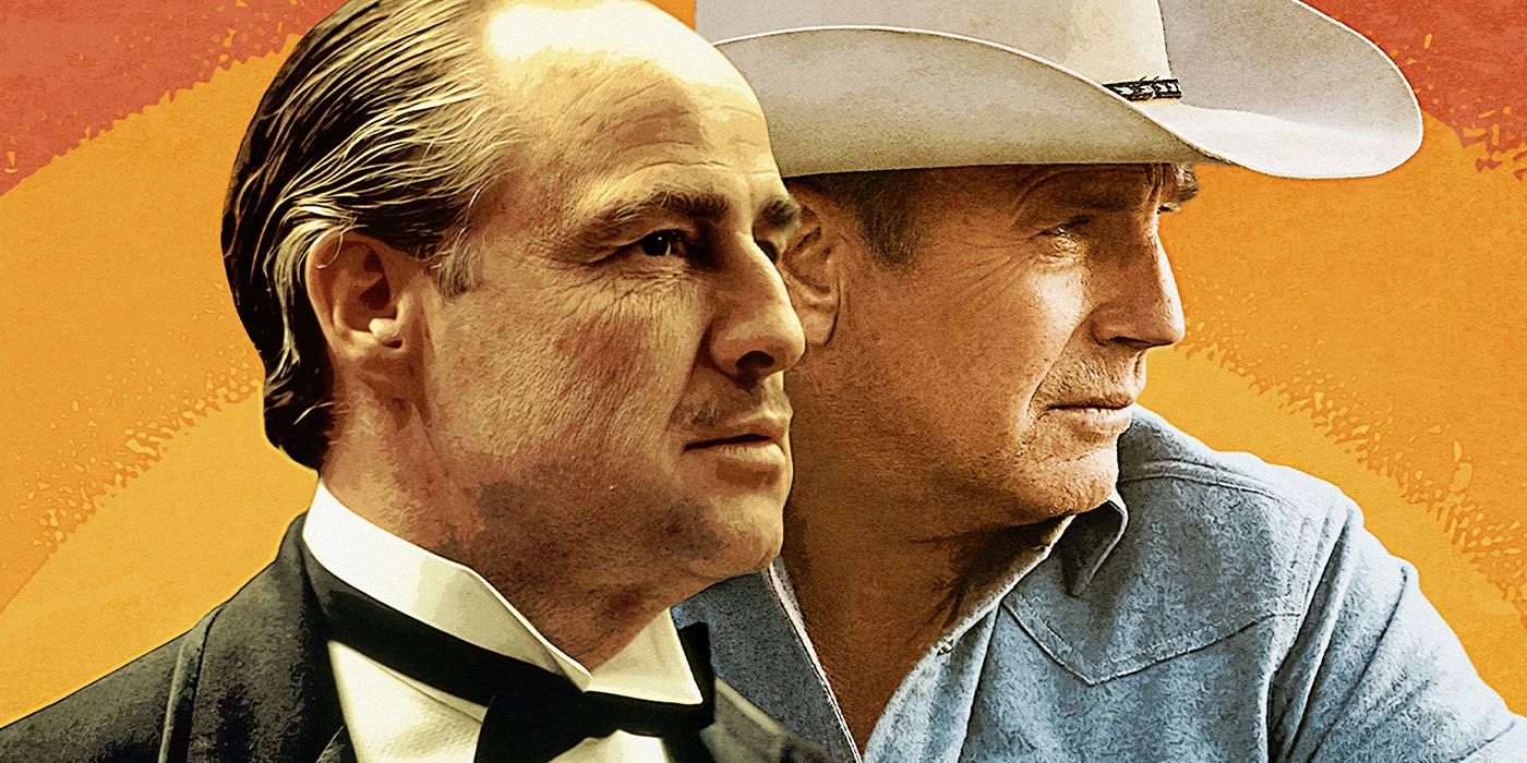 Kevin Costner from Yellowstone and Marlon Brando from The Godfather