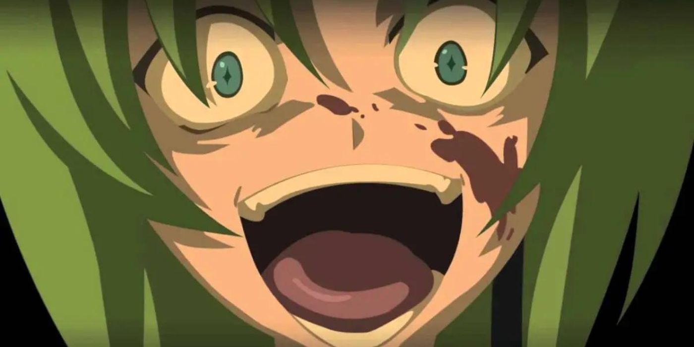 Mion screaming and laughing in Higurashi: When They Cry - GOU
