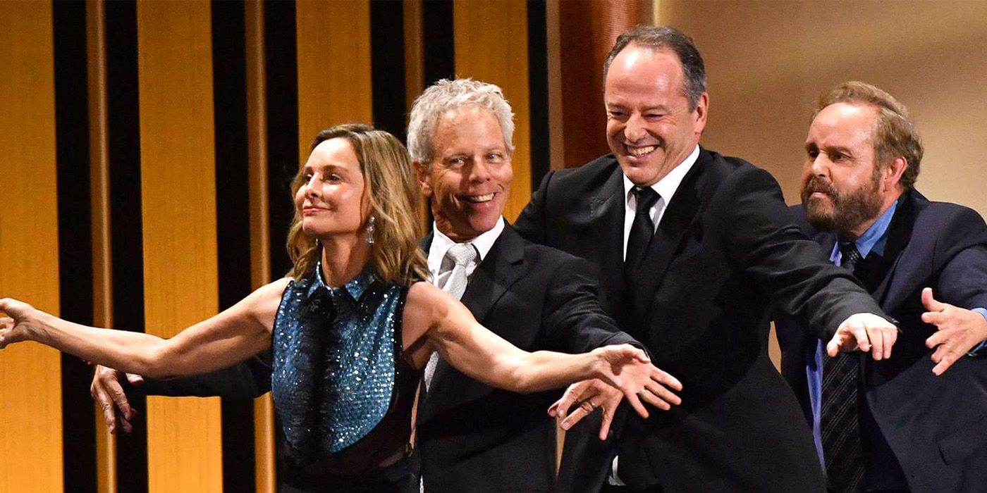 Calista Flockhart Greg Germann, Peter MacNicol, and Gil Bellows at the Emmys