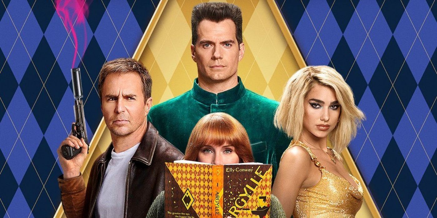 Sam Rockwell, Henry Cavill, Dua Lipa, and Bryce Dallas Howard on a cropped poster for Argylle