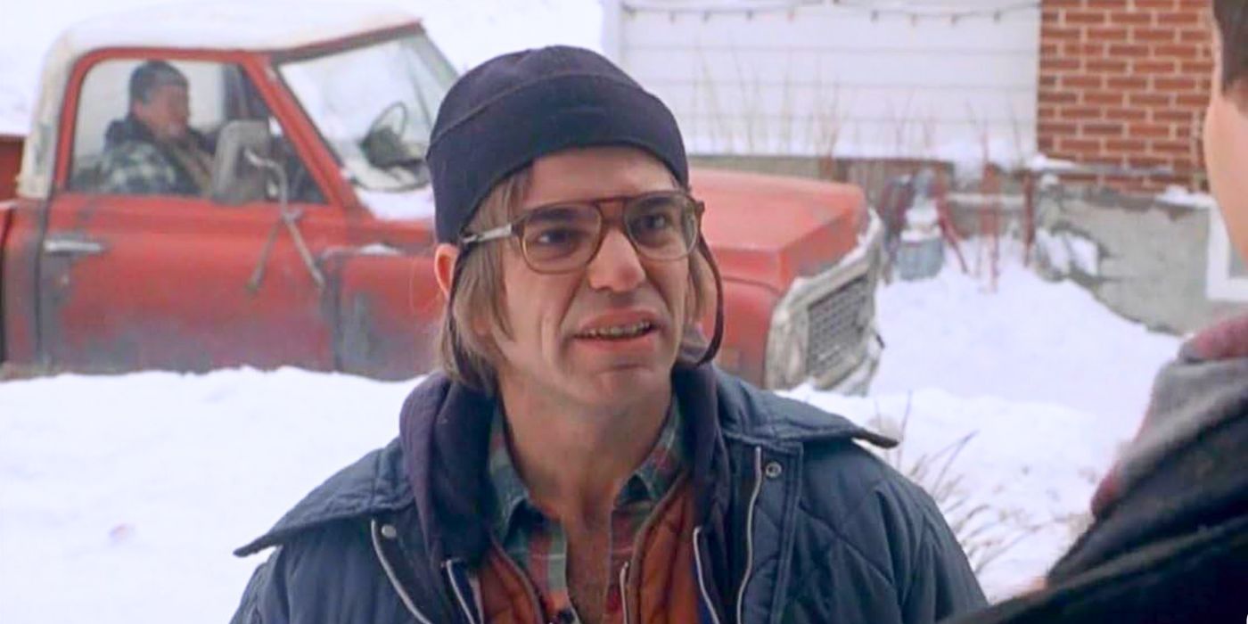 Billy Bob Thornton pleads with his brother in A Simple Plan, a truck behind him in the snowy street