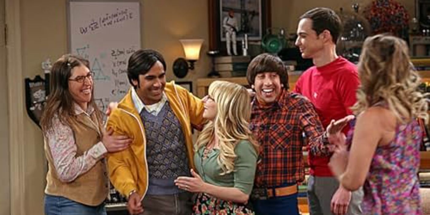 The Big Bang Theory Cast hugging eachother