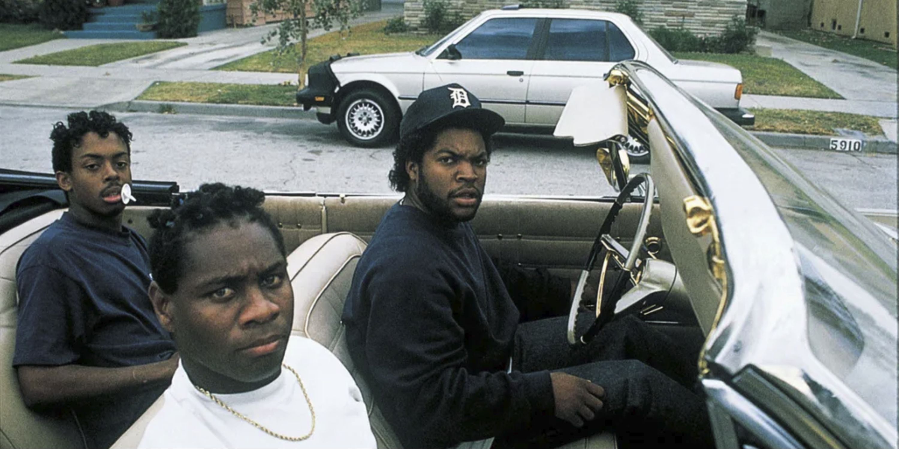 Ice Cube&rsquo;s Doughboy and his crew riding in a convertable in Boyz n the Hood.