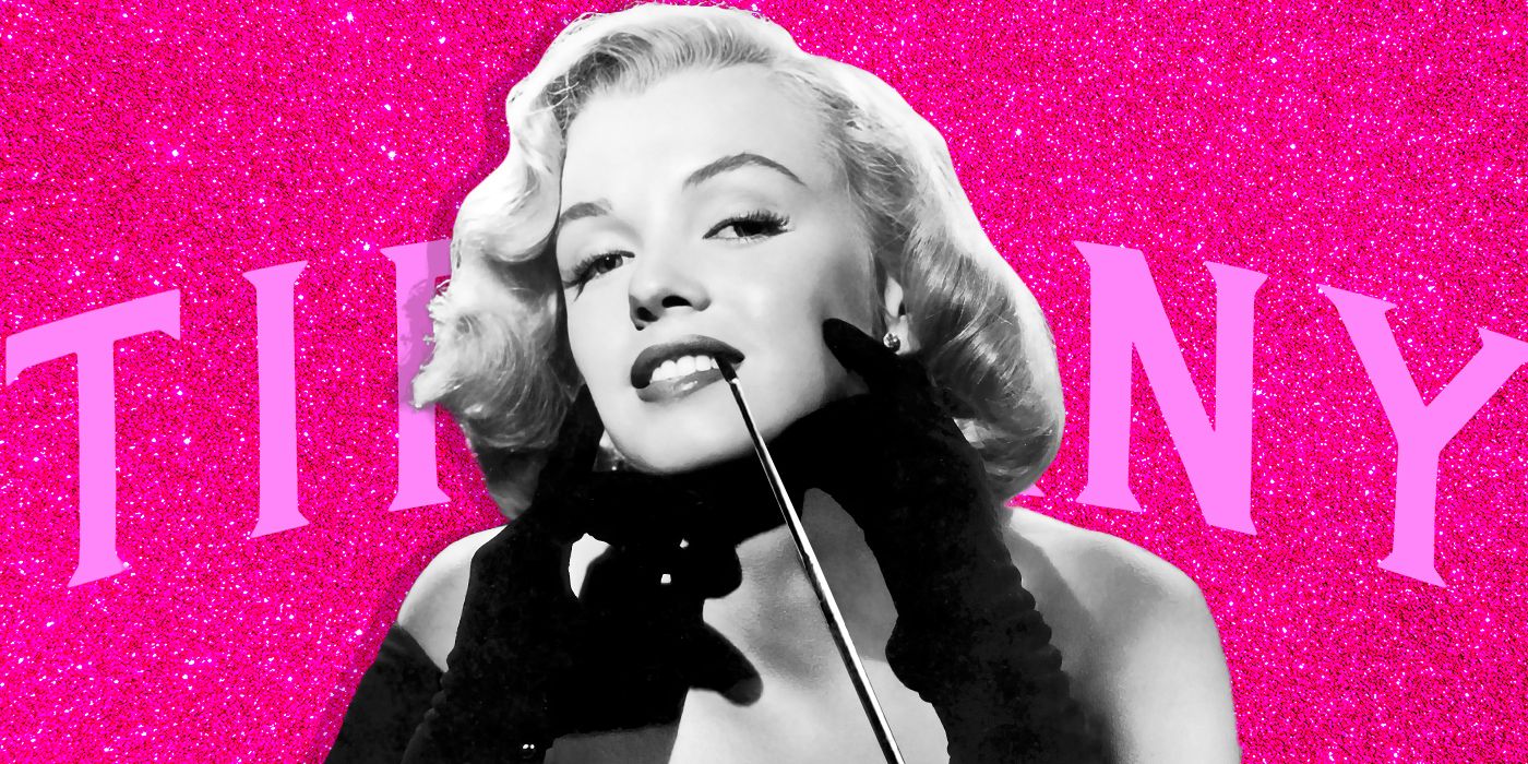 A custom image of Marilyn Monroe in front of a glittery pink background that reads 