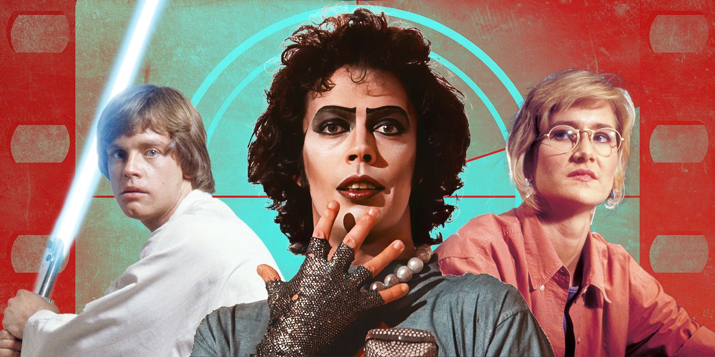 Characters from Star Wars, The Rocky Horror Picture Show, and Jurassic Park