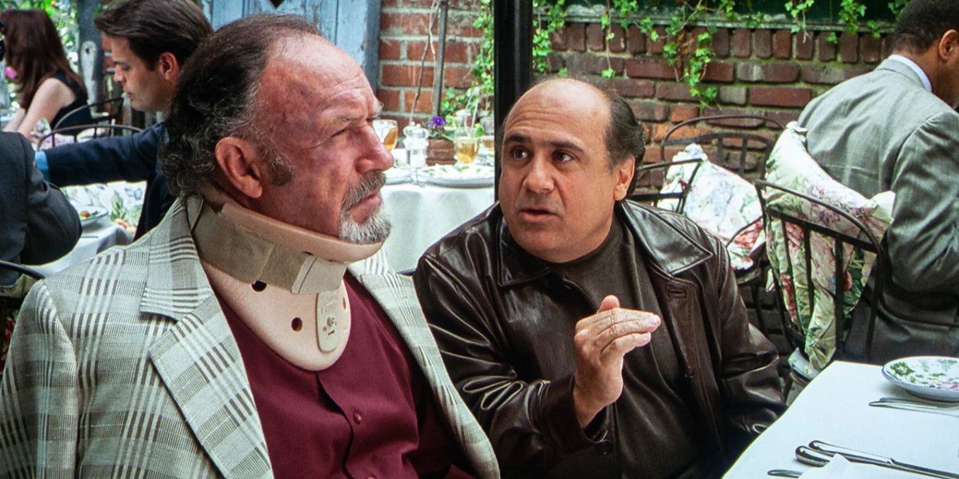 Danny DeVito and Gene Hackman at a working lunch in Get Shorty.