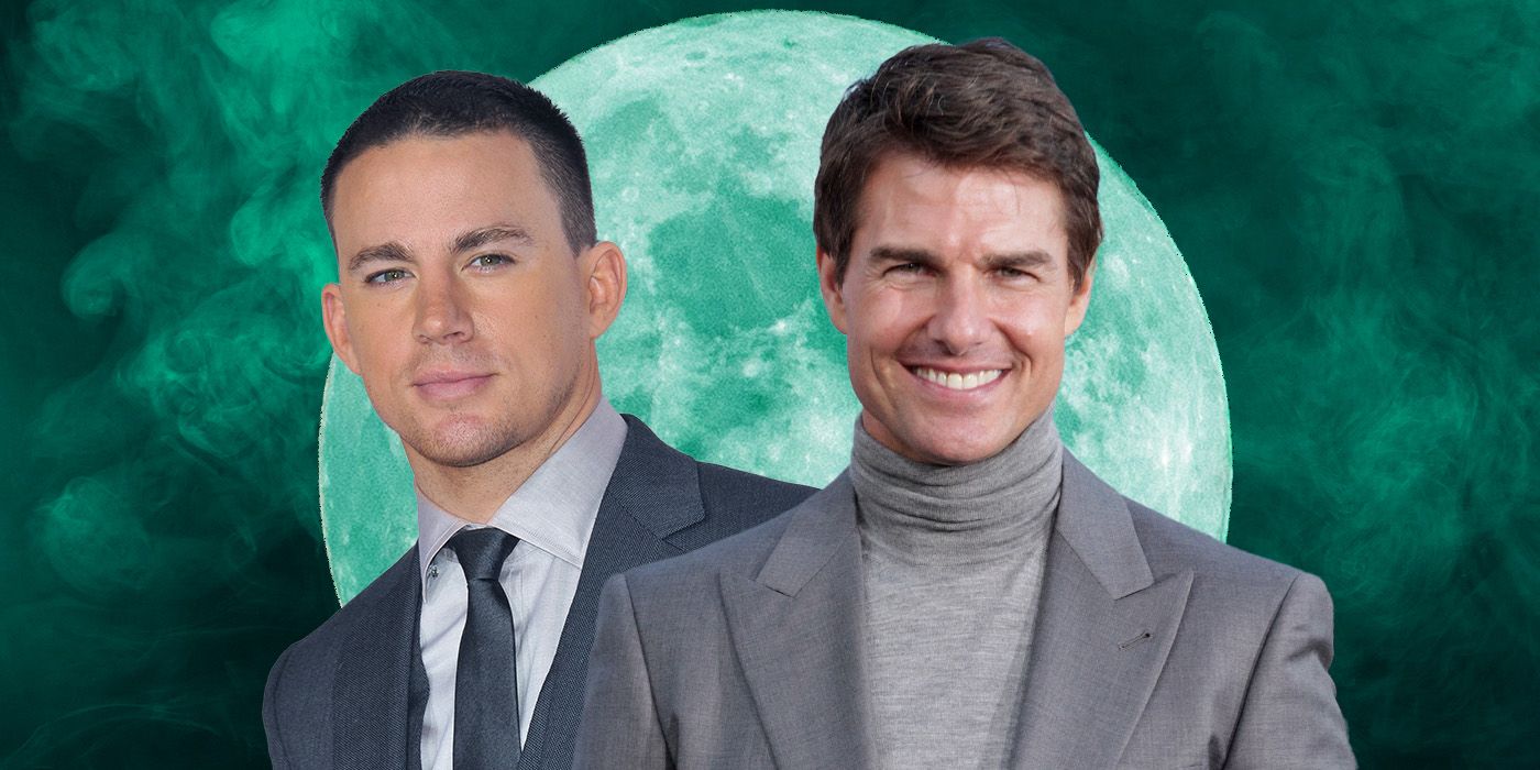 A custom image of Channing Tatum and Tom Cruise in front of a moon