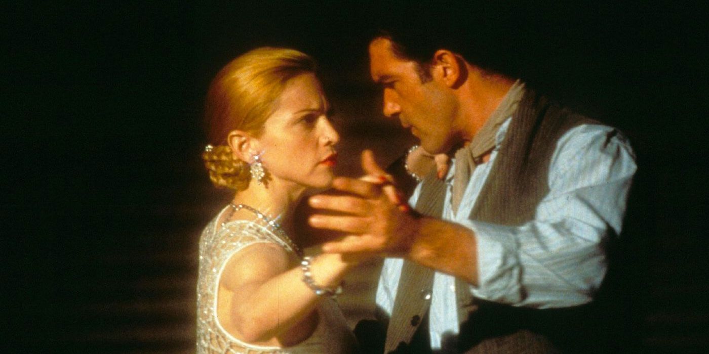 Madonna and Antonio Banderas dancing together in 'Evita'