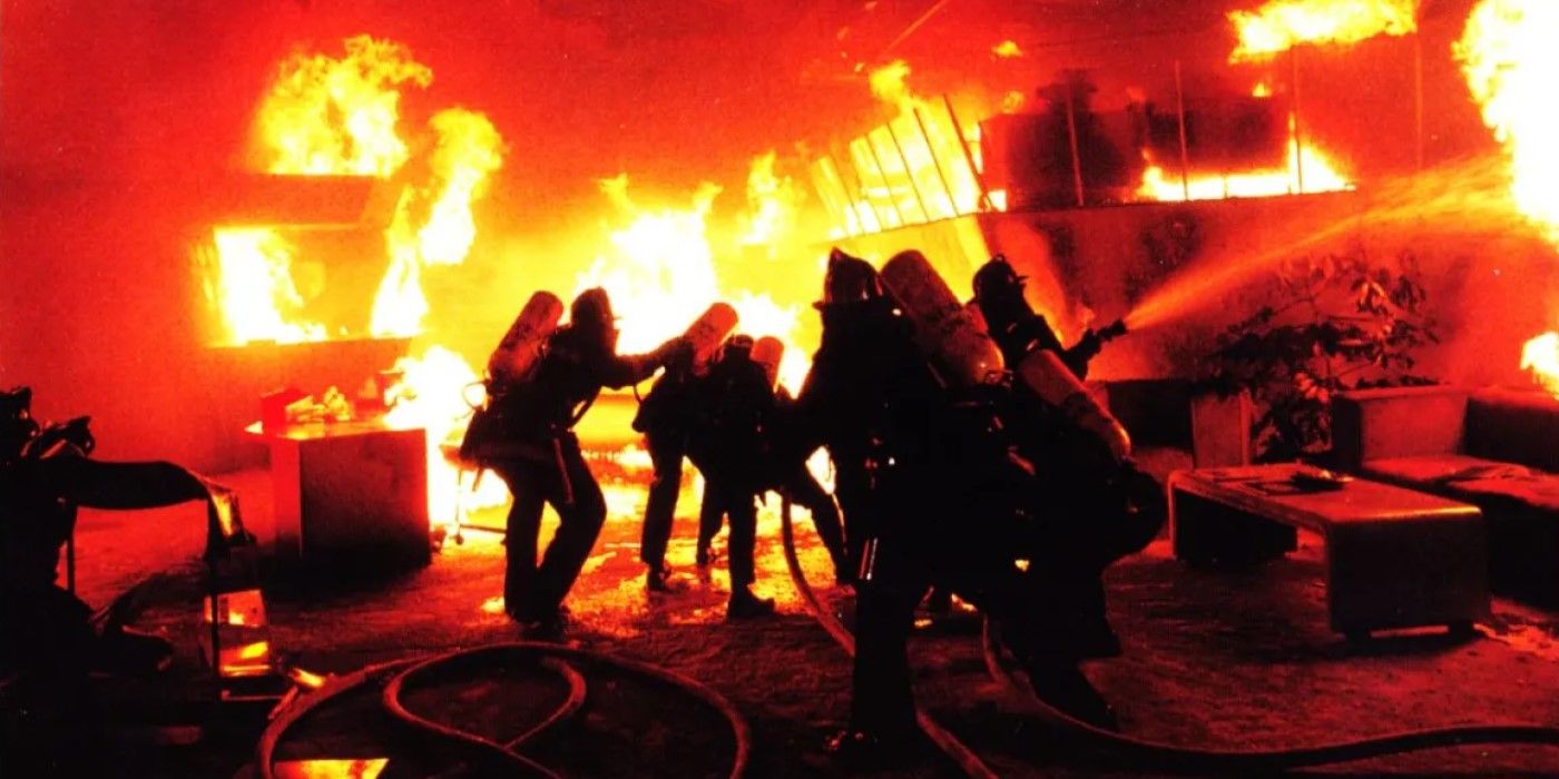 Firefighters try to contain an out-of-control fire in &lsquo;The Towering Inferno&rsquo;