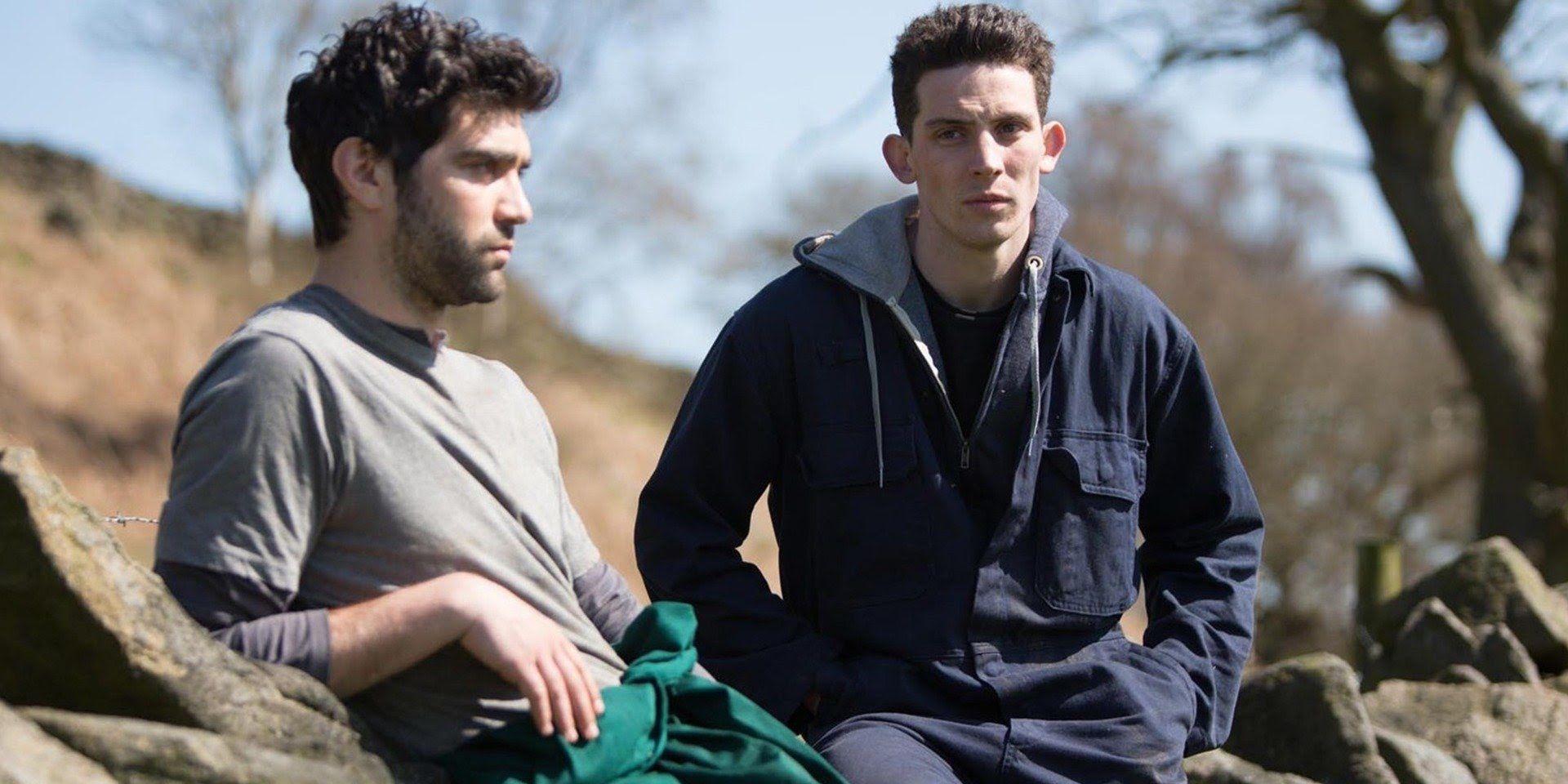 A still from the film God's Own Country featuring Josh O'Conner and Alec Secăreanu