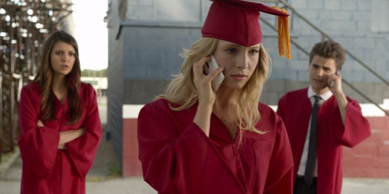 Graduation- Nina Dobrev, Paul Wesley and Candice Accola in The Vampire Diaries