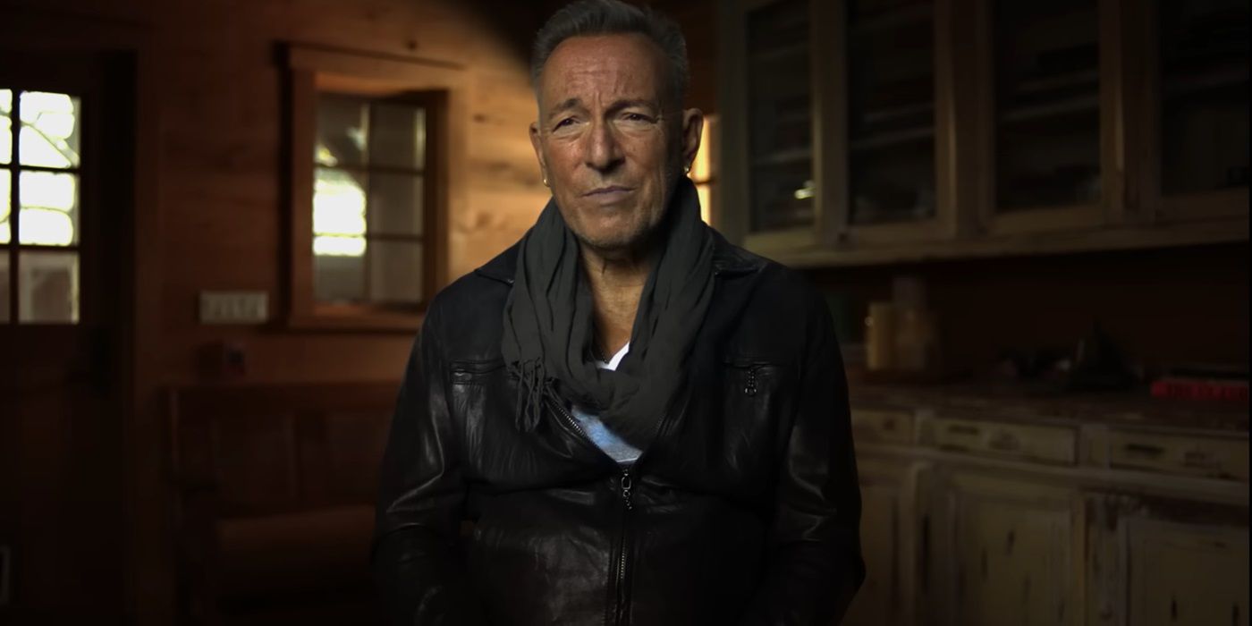 Bruce Springsteen talking to the camera in the Netflix documentary 'The Greatest Night in Pop'