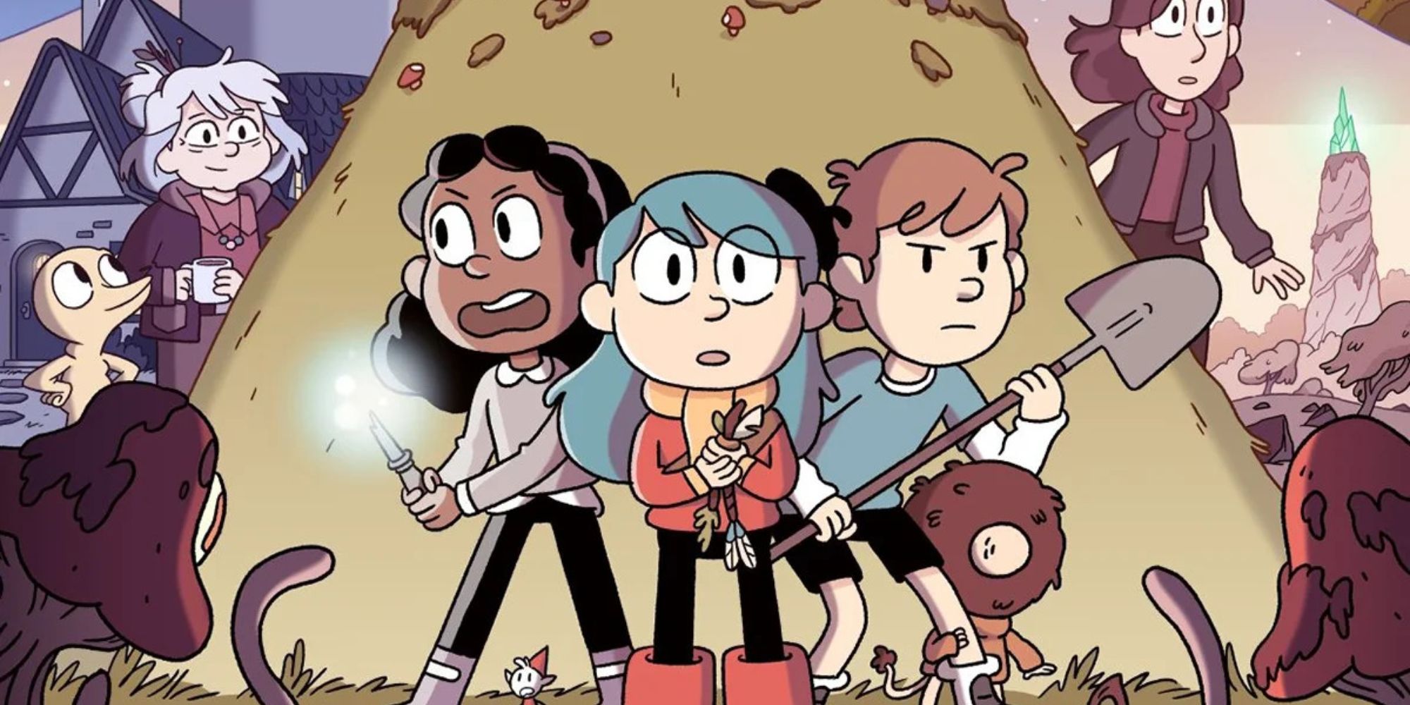 Promo poster of main characters from Hilda